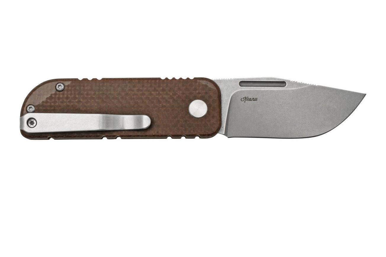 Black Fox NU-BOWIE, Stonewashed D2 Blade, Brown Micarta zakmes