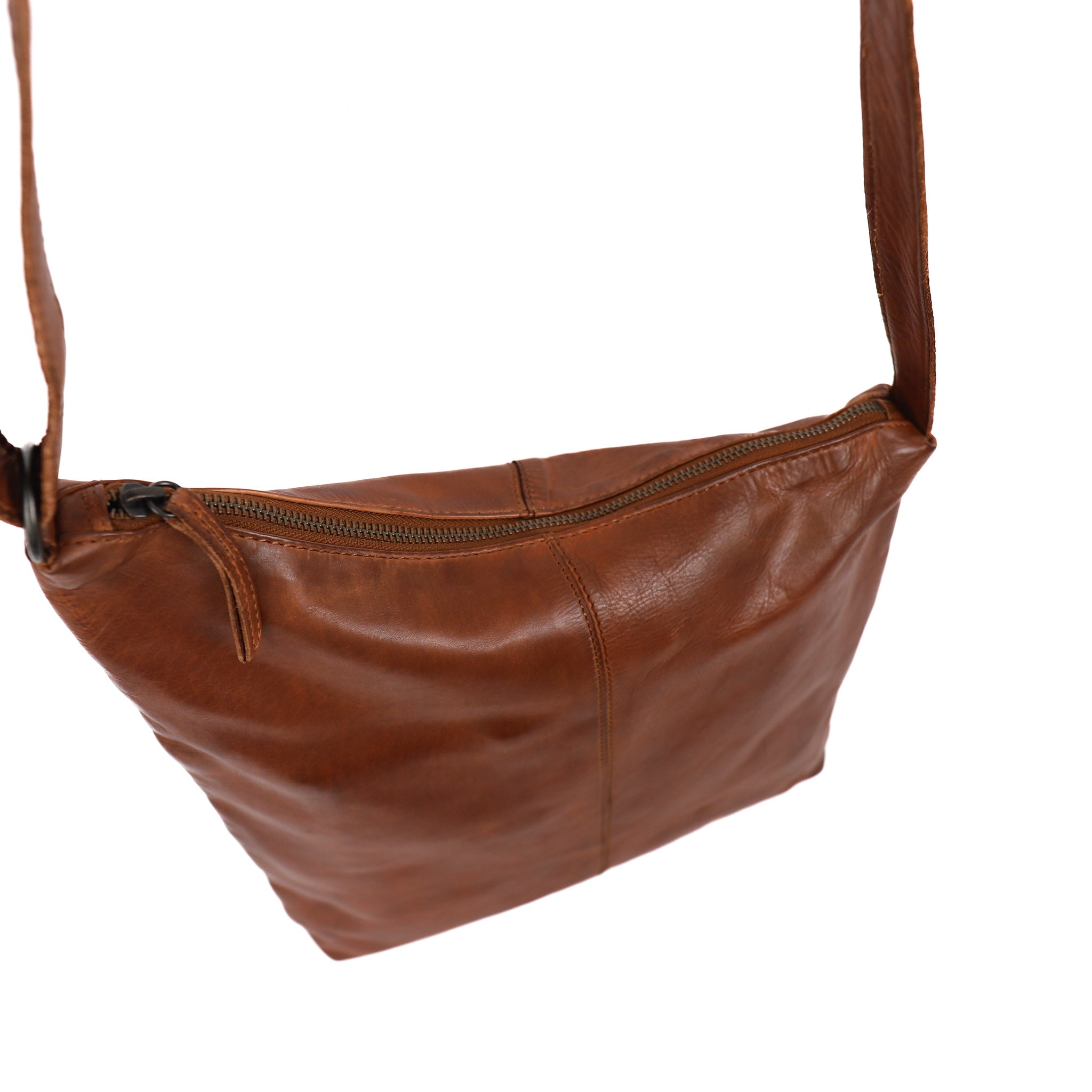 Asymmetrische buideltas 'Jeanine' cognac Cognac