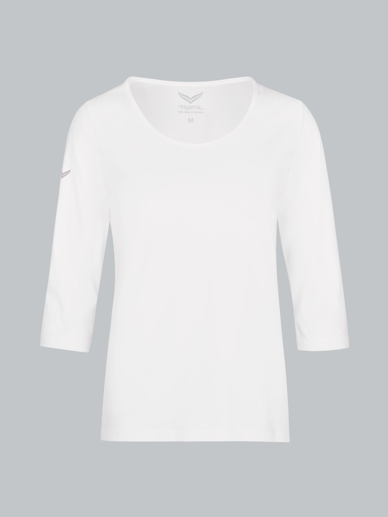 3/4 Arm Shirt aus Biobaumwolle Weiss-C2C