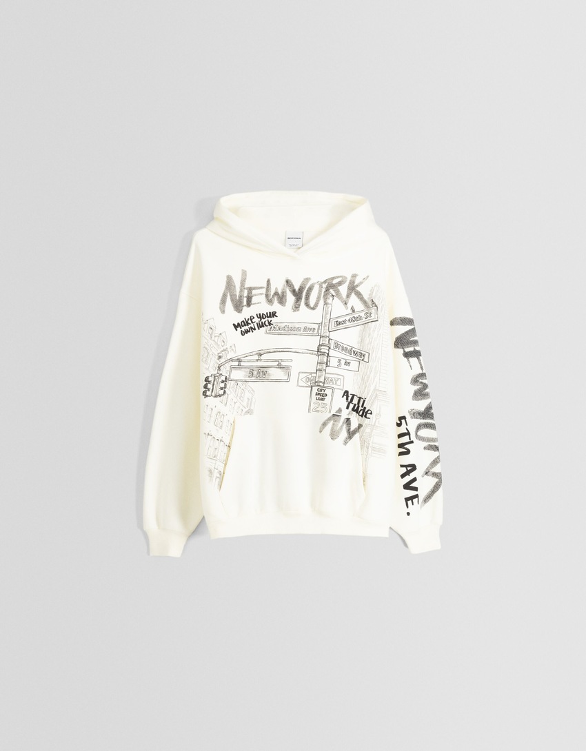 Moletom oversized com estampa de Nova York