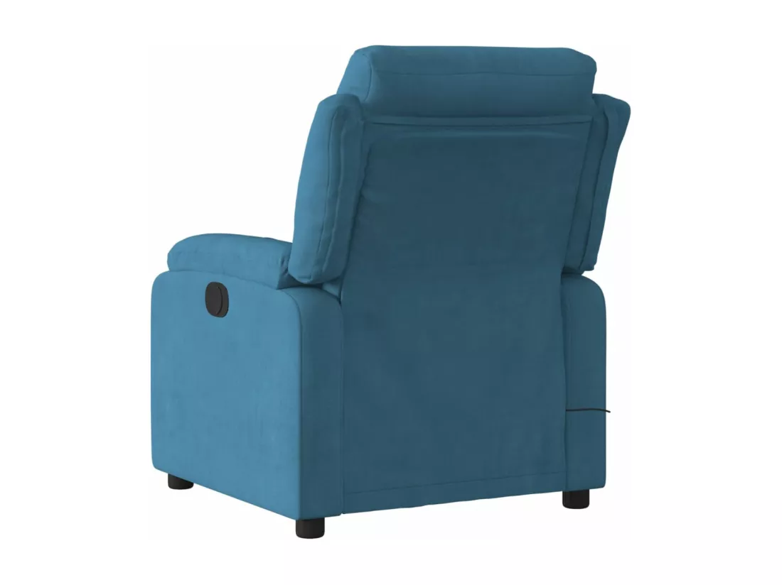 Fauteuil inclinable massant électrique bleu velours