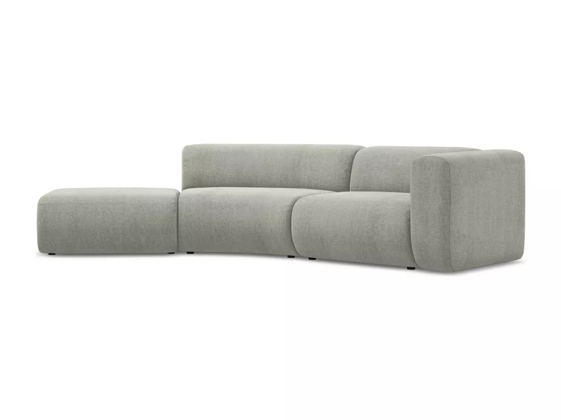 Canapé modulable 4 places gauche en tissu chenille - beige - EKAHI