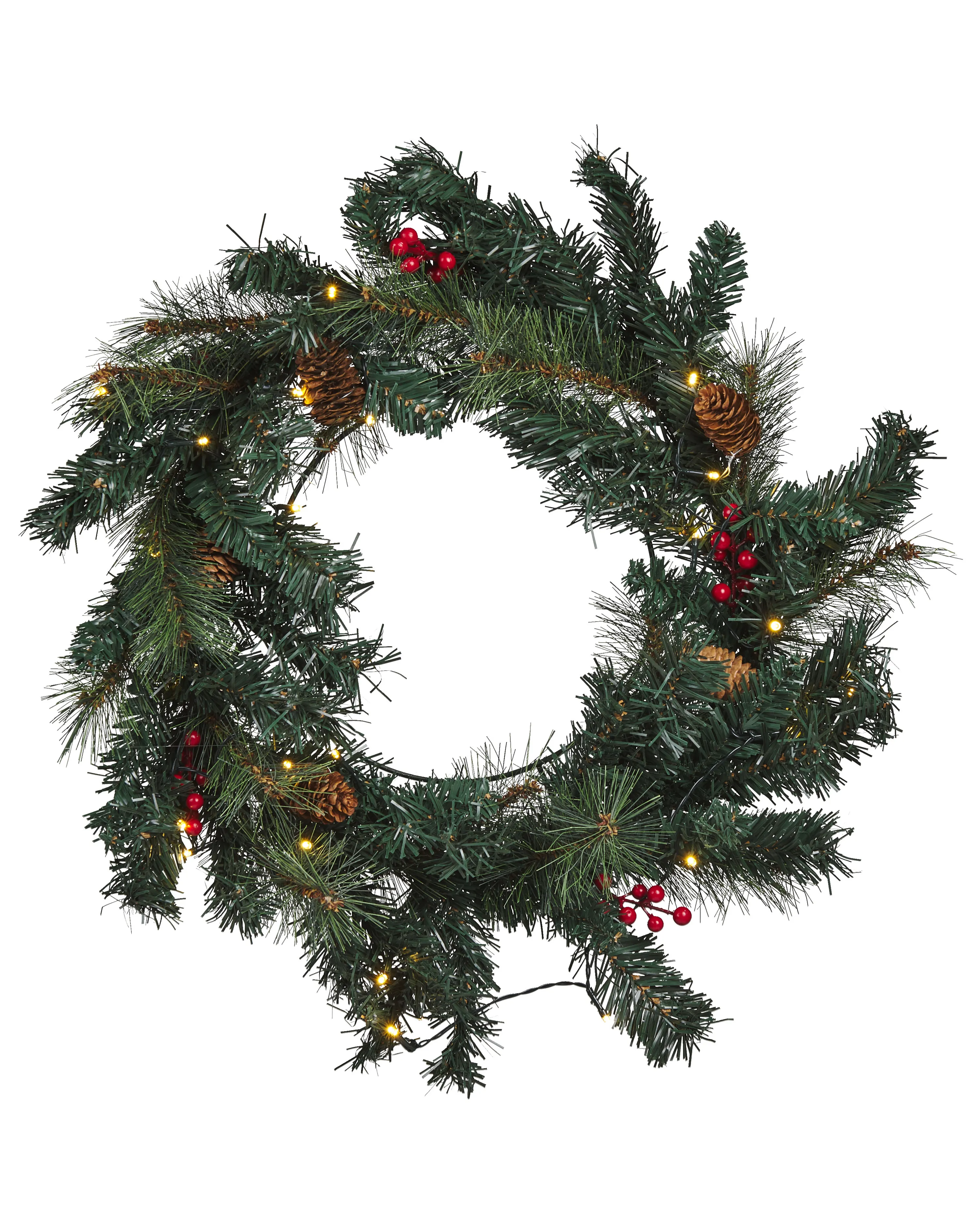 Kerstkrans LED TENALA Groen 60 cm