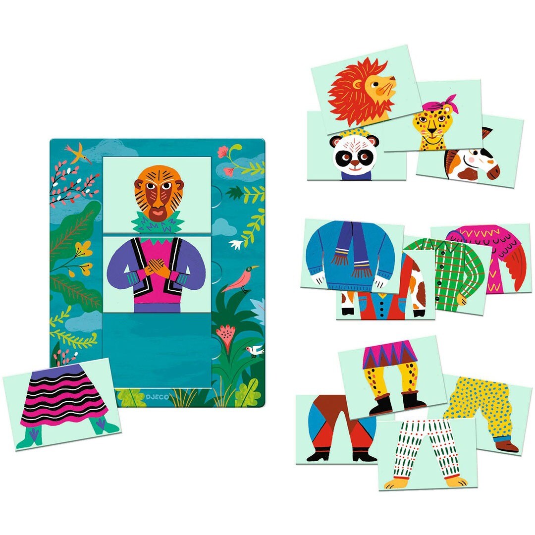 Djeco puzzel mix&match modanimo - 18x2st