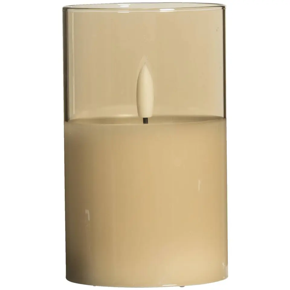 Led kaars in glas - goudkleurig - 12,5xØ7,5 cm