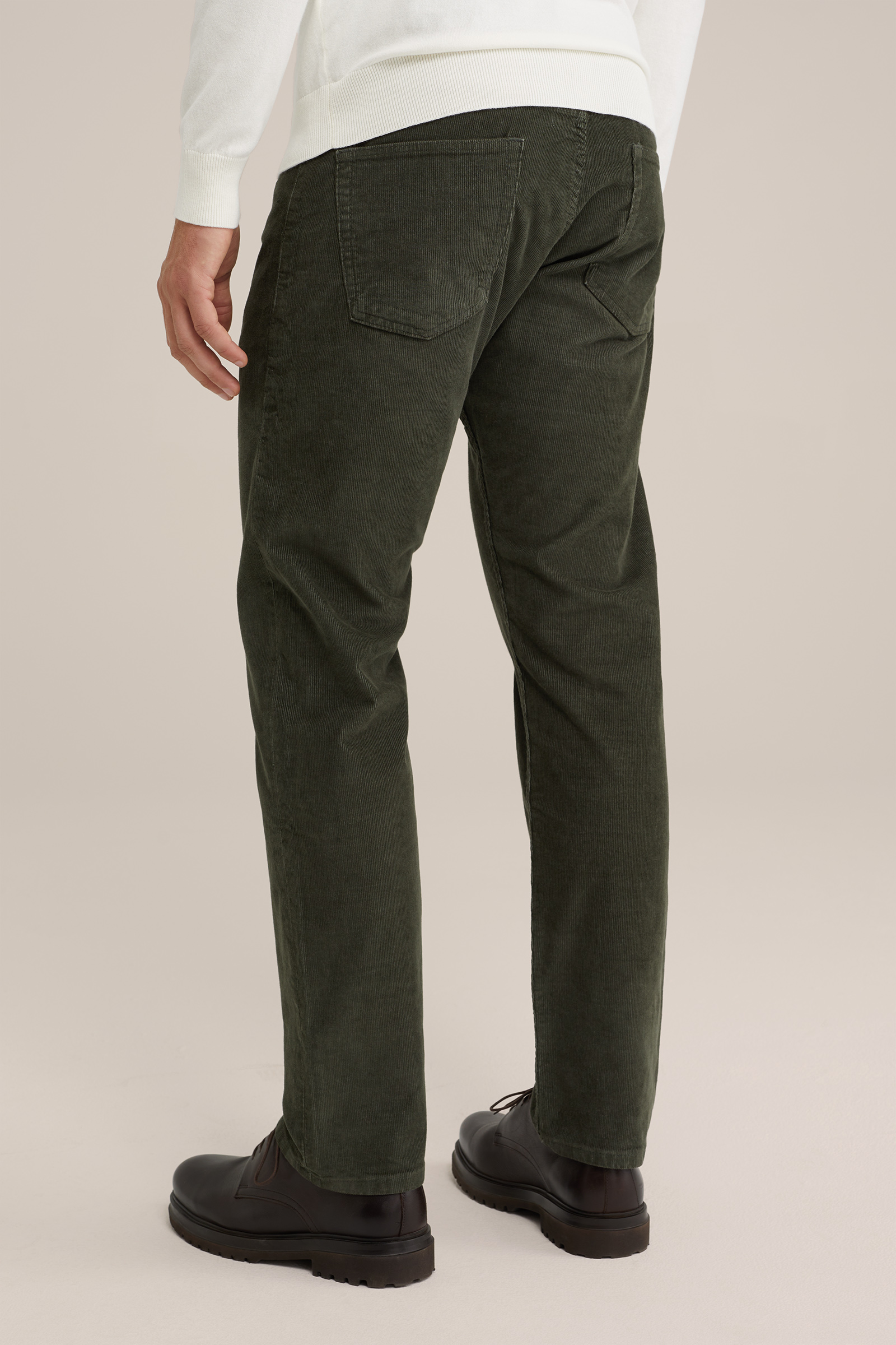 regular fit 5-pocket broek van corduroy Blue Ridge Legergroen