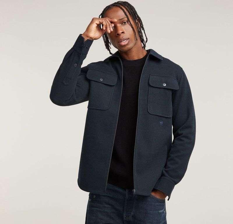 Overshirt GPO - Rits - Groen - Twill Geweven - 50% Gerecycled Polyester