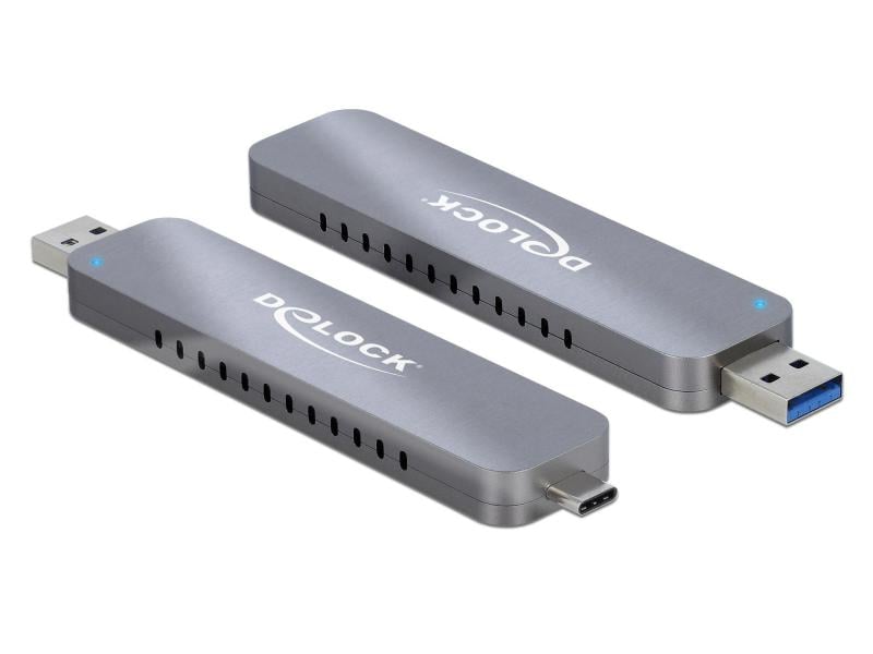 Delock Externes Gehäuse USB-A/C - NVME M.2 SSD Delock Externes Gehäuse für M.2 NVMe PCIe SSD mit SuperSpeed USB 10 Gbps (USB 3.1 Gen 2) USB Type-C Buchse