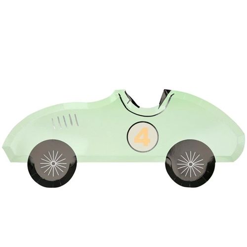 Meri meri bordjes raceauto - 8st
