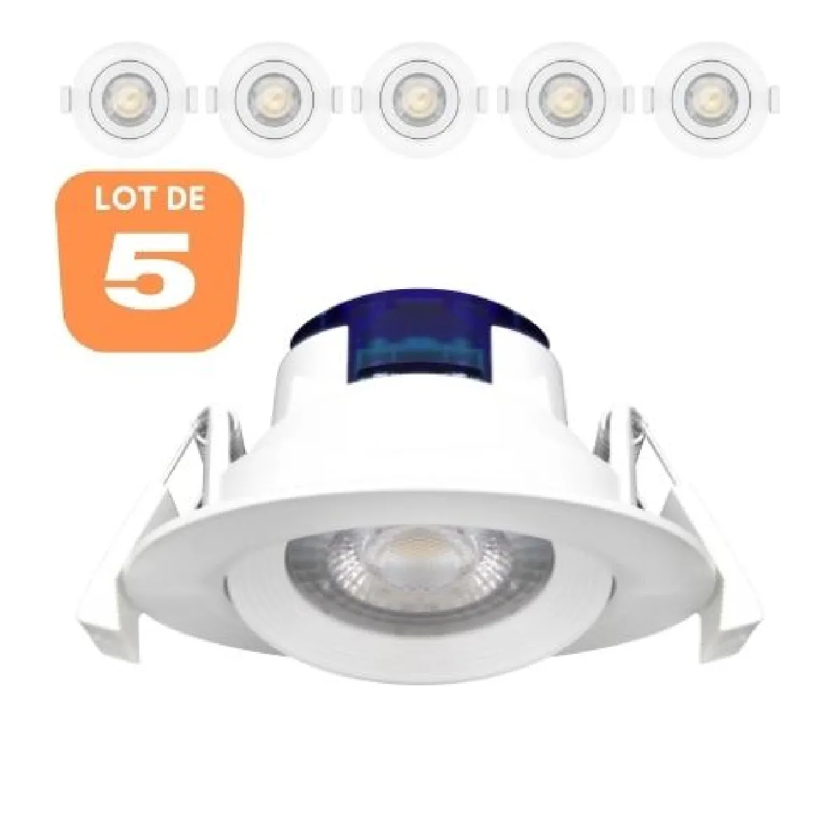 Braytron Lot de 5 Spots LED encastrables Blanc