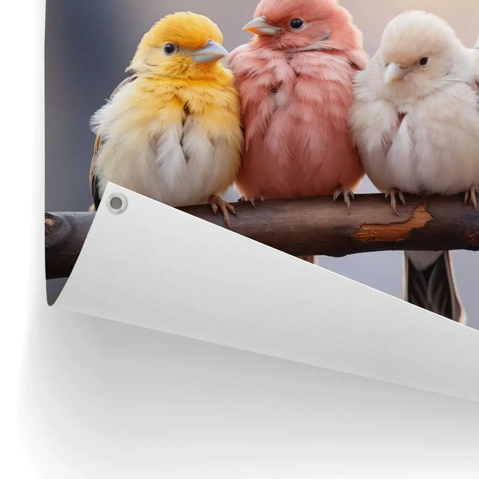 Tuinposter Pastel Birds - 60x80cm - Bont