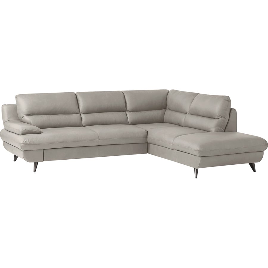 2.5er-Sofa Pike Leder hellgrau
