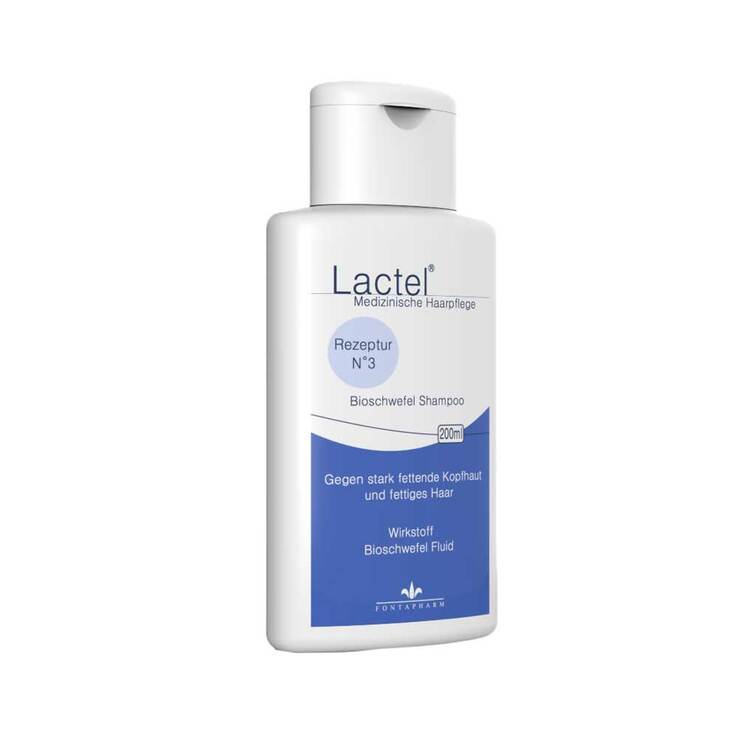 Lactel Nr.3 Bioschwefel Shampoo gegen stark fettende Kopfhaut, 200 ml