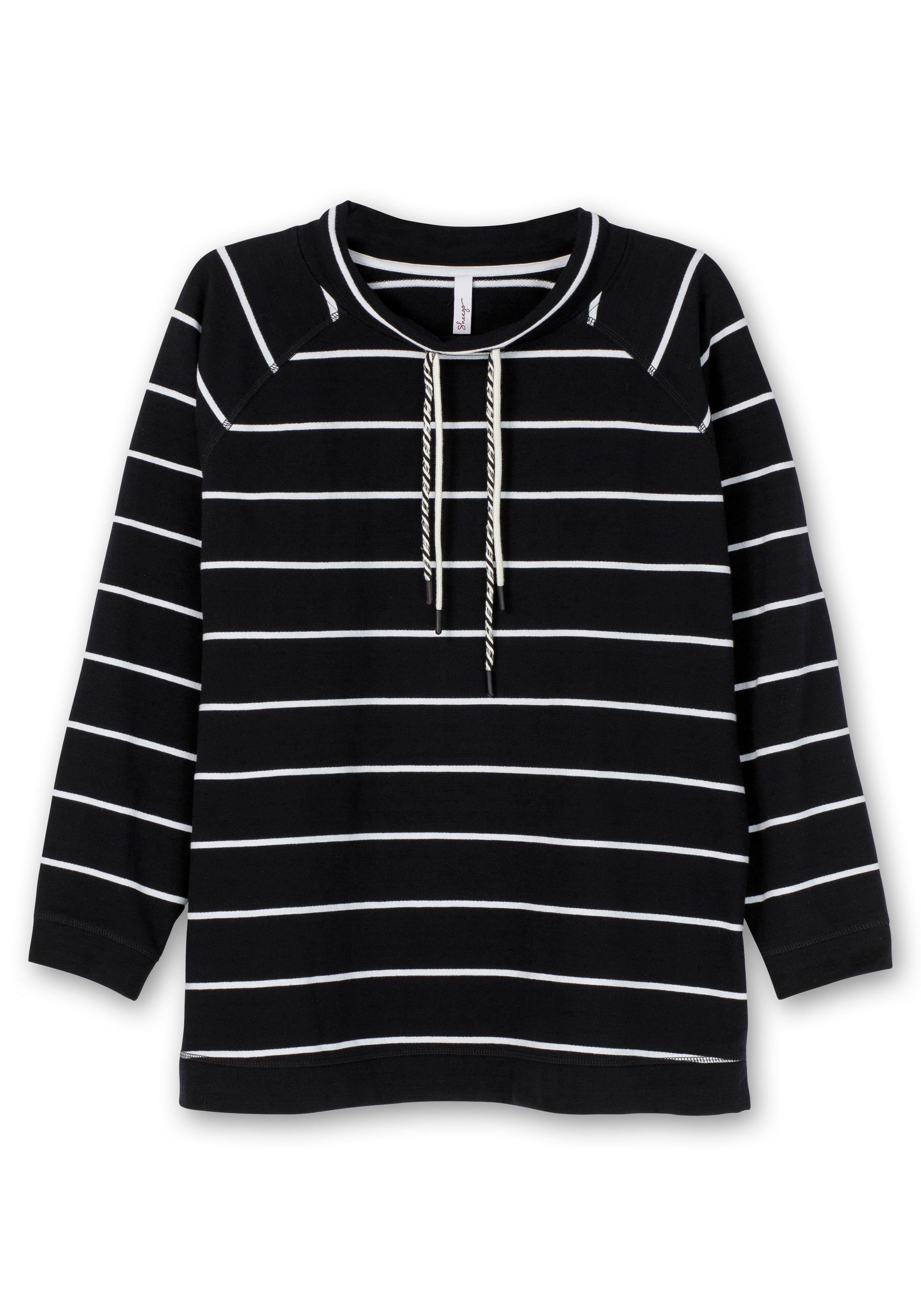 Gestreiftes Sweatshirt mit Stehkragen