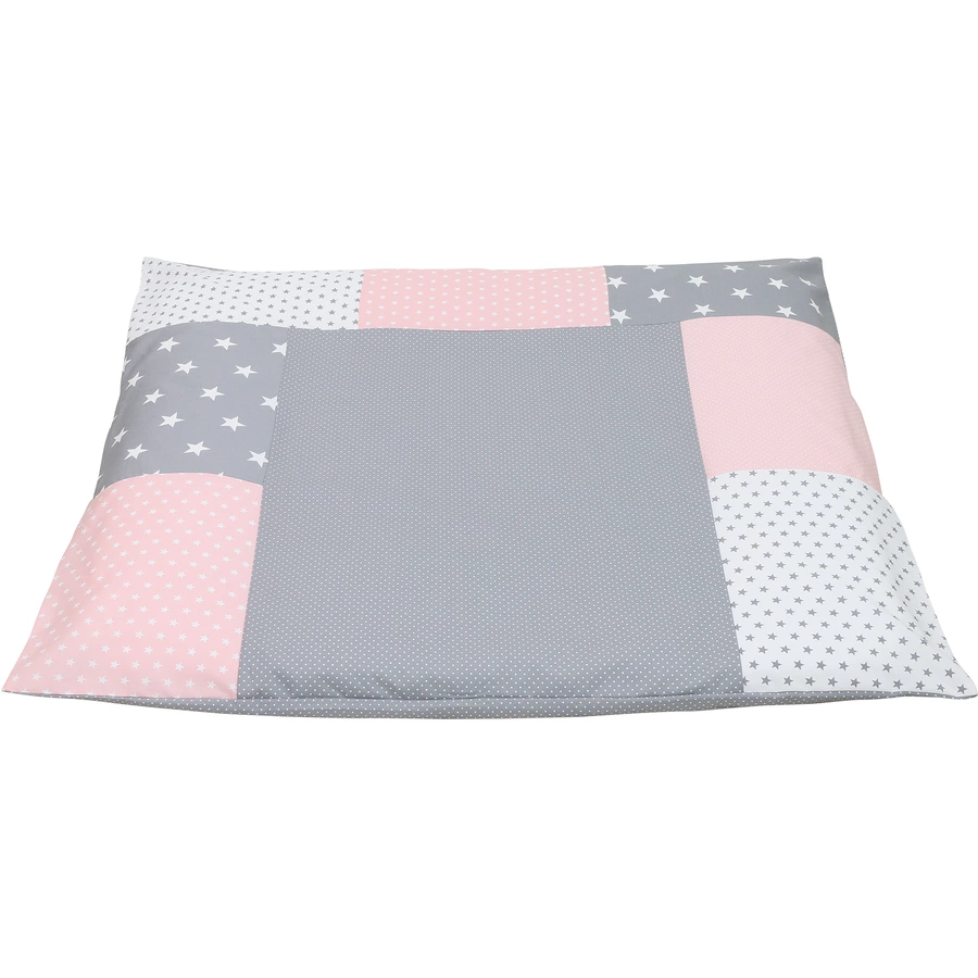 Ullenboom Patchwork Wickelauflagen-Bezug Rosa Grau 75x85 cm