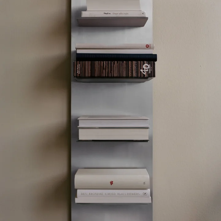 Ferm Living - Lager Tall Wandregal, 25 x 170 cm, Aluminium gebüstet