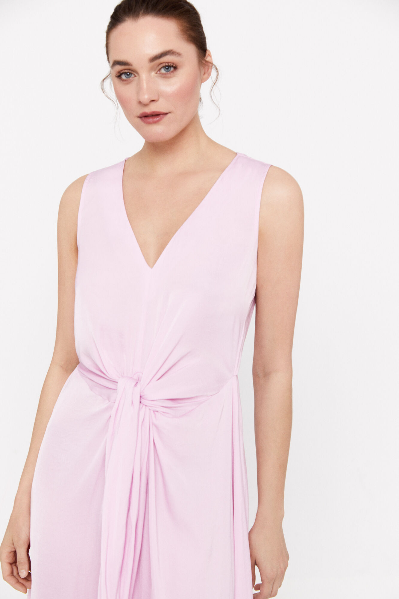 Vestido de cetim sustentável - Lilás