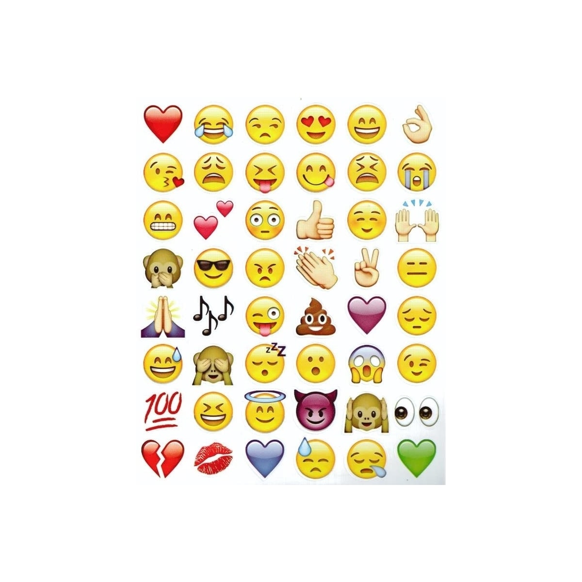 Emoji-klistremerker, 19 ark med over 900 klistremerker