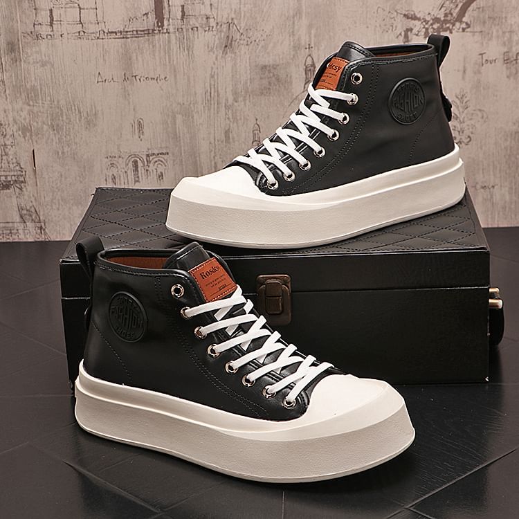 Mr Ozera - Platform Lettering High-Top Sneakers