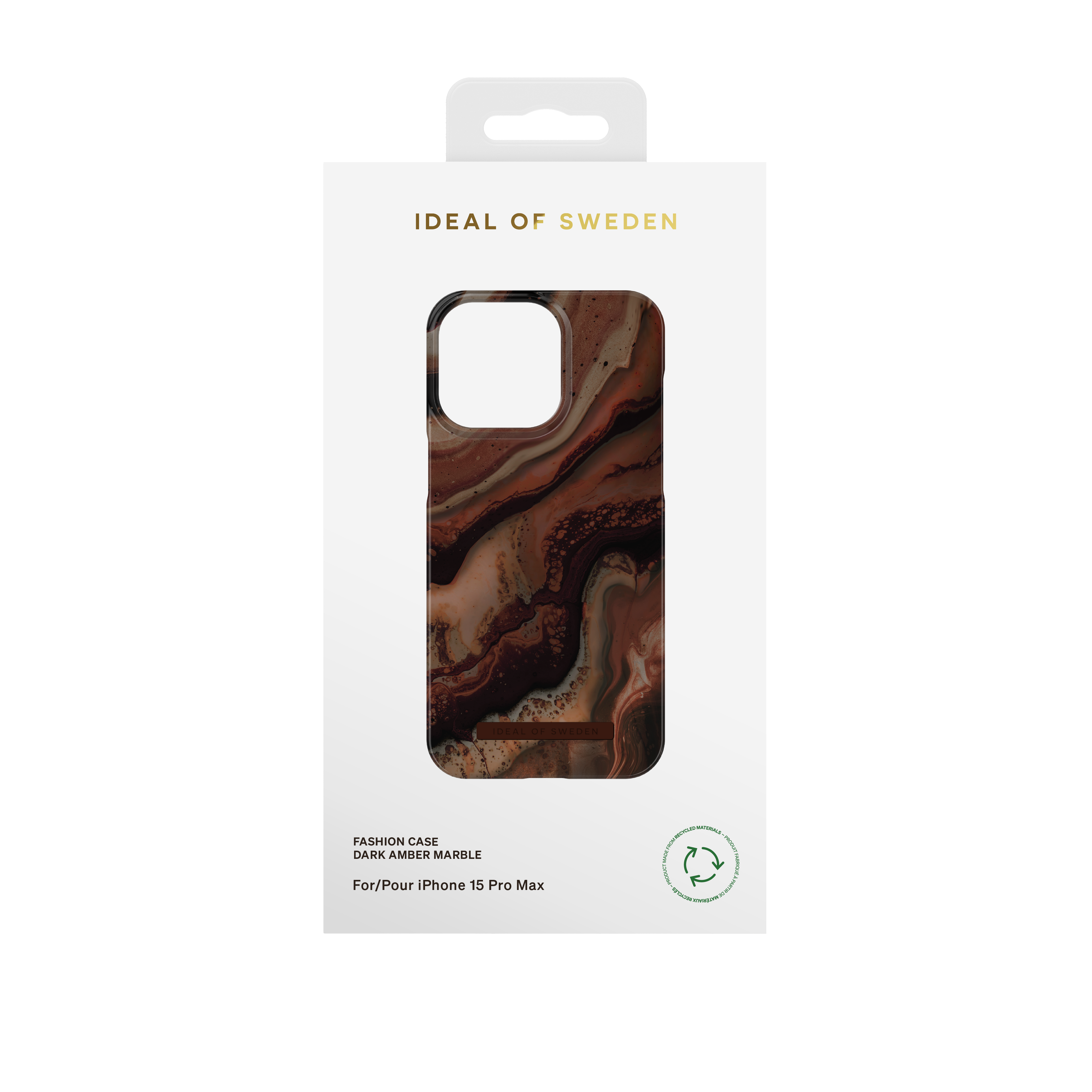 iPhone 15 Pro Max Hardcase Hülle Recycled (IDFC-I2367P-488) - Dark Amber Marble