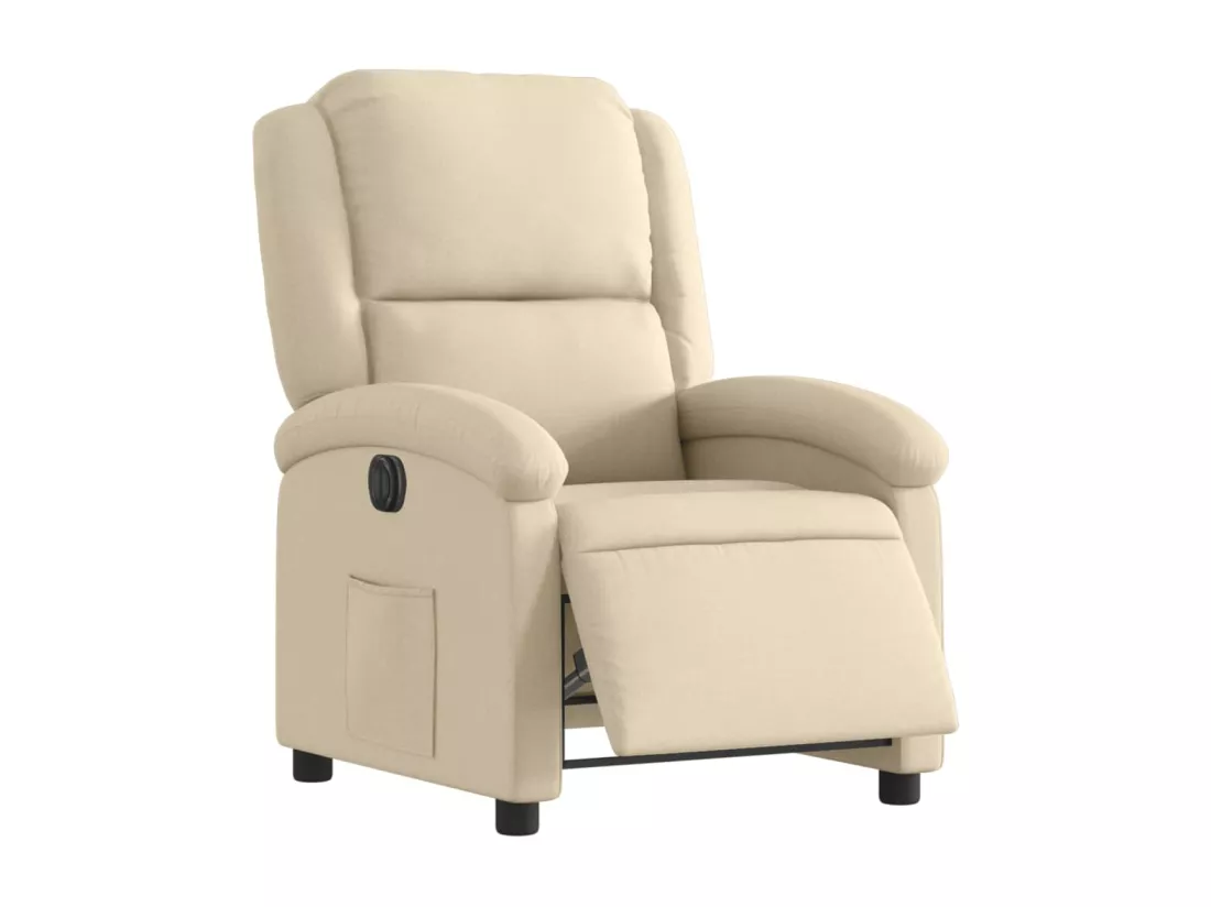 Fauteuil inclinable électrique Crème Tissu