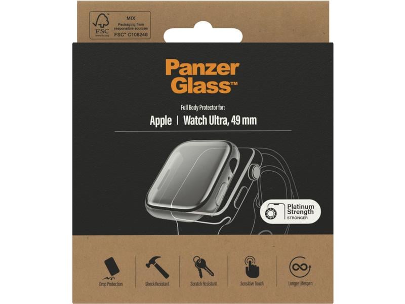 Panzerglass Displayschutz Full Body Apple Watch Ultra Trans Full-Body-Displayschutz für die Apple Watch Ultra (49 mm)