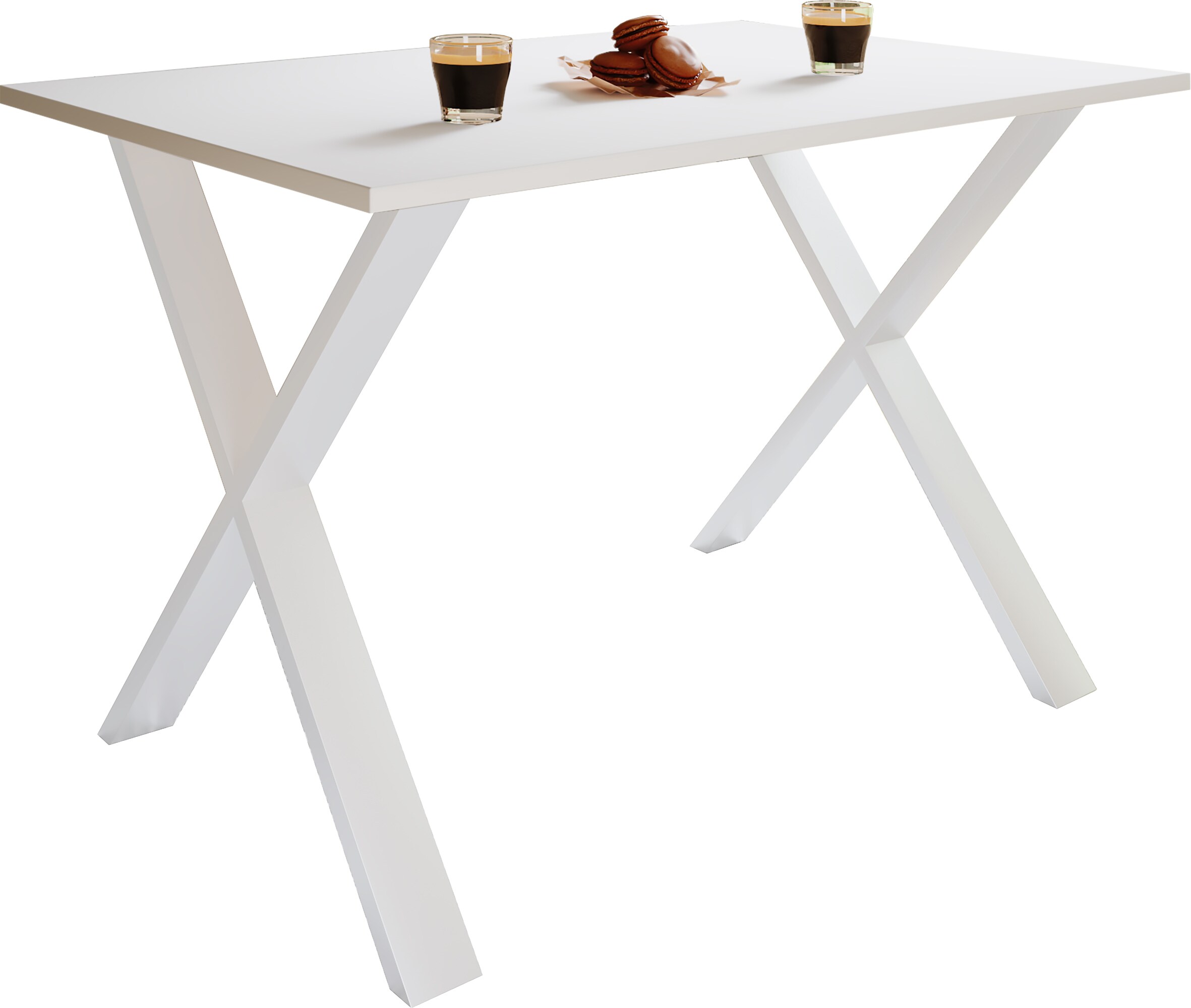 VCM Premium Holz Esstisch Küchentisch Speisetisch Tisch Xona X Weiß