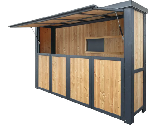 Grillhuis Konsta groot 343 x 102 cm natuur-antraciet