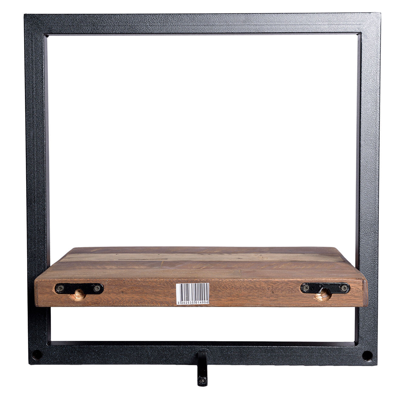 Macabane Étagère murale métal S Alida noir/marron - 35x25x35 cm