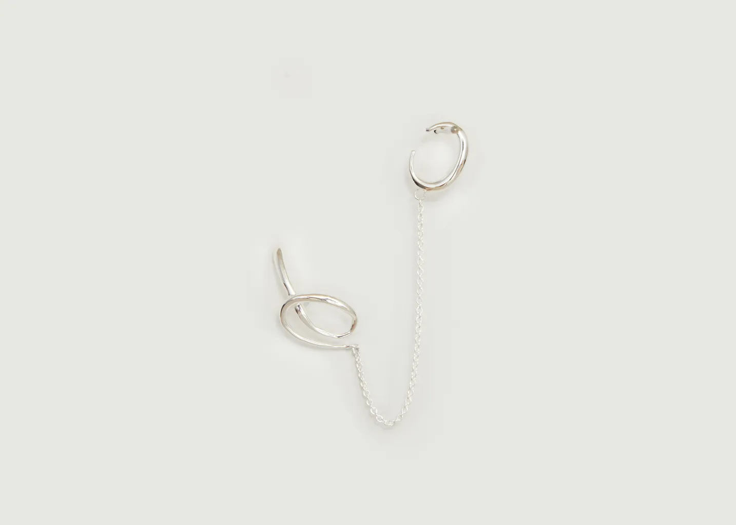 Boucle d'oreille avec earcuff en argent Cobra FARIS