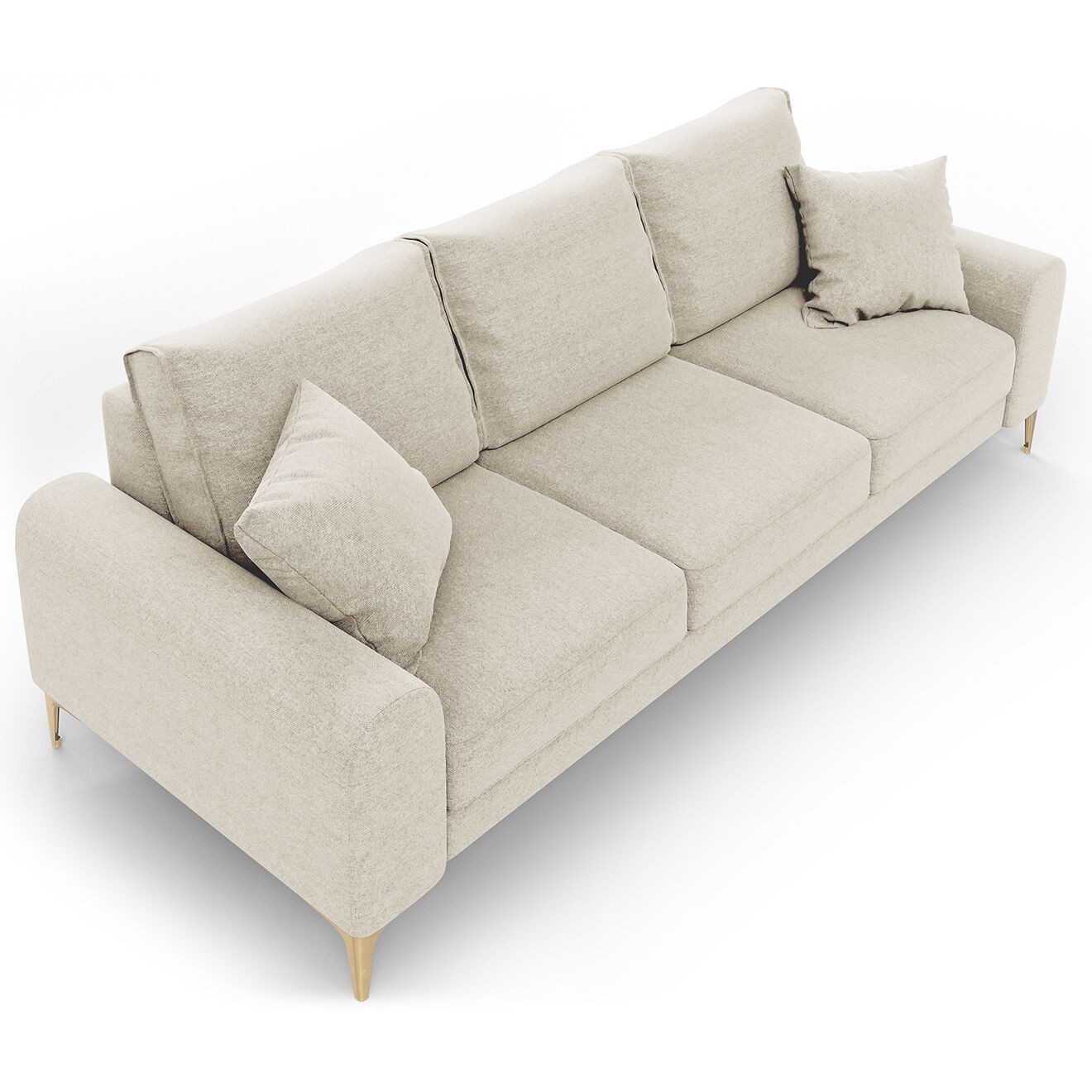 Mazzini Sofas Canapé 3 places Madara beige clair - 222x102x90 cm