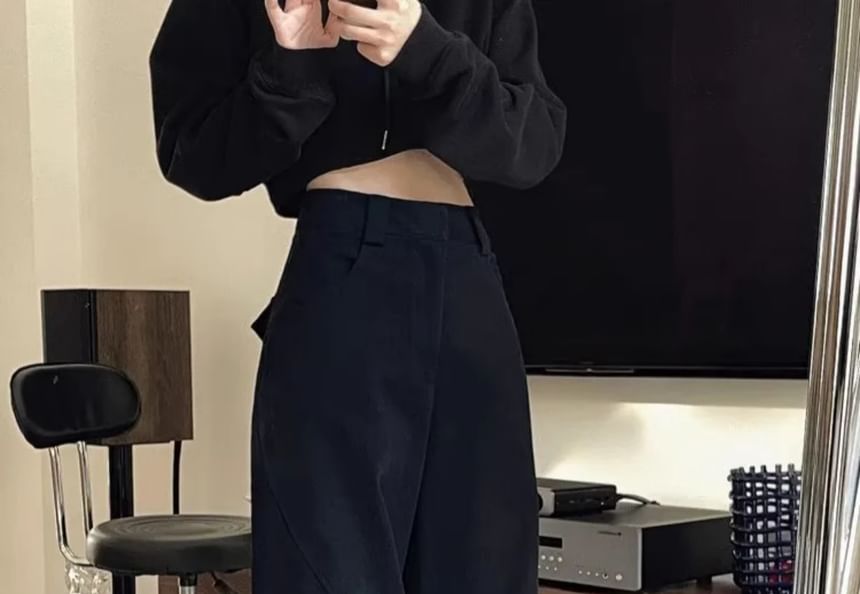 Litoya - Hoge taille effen wijde broek