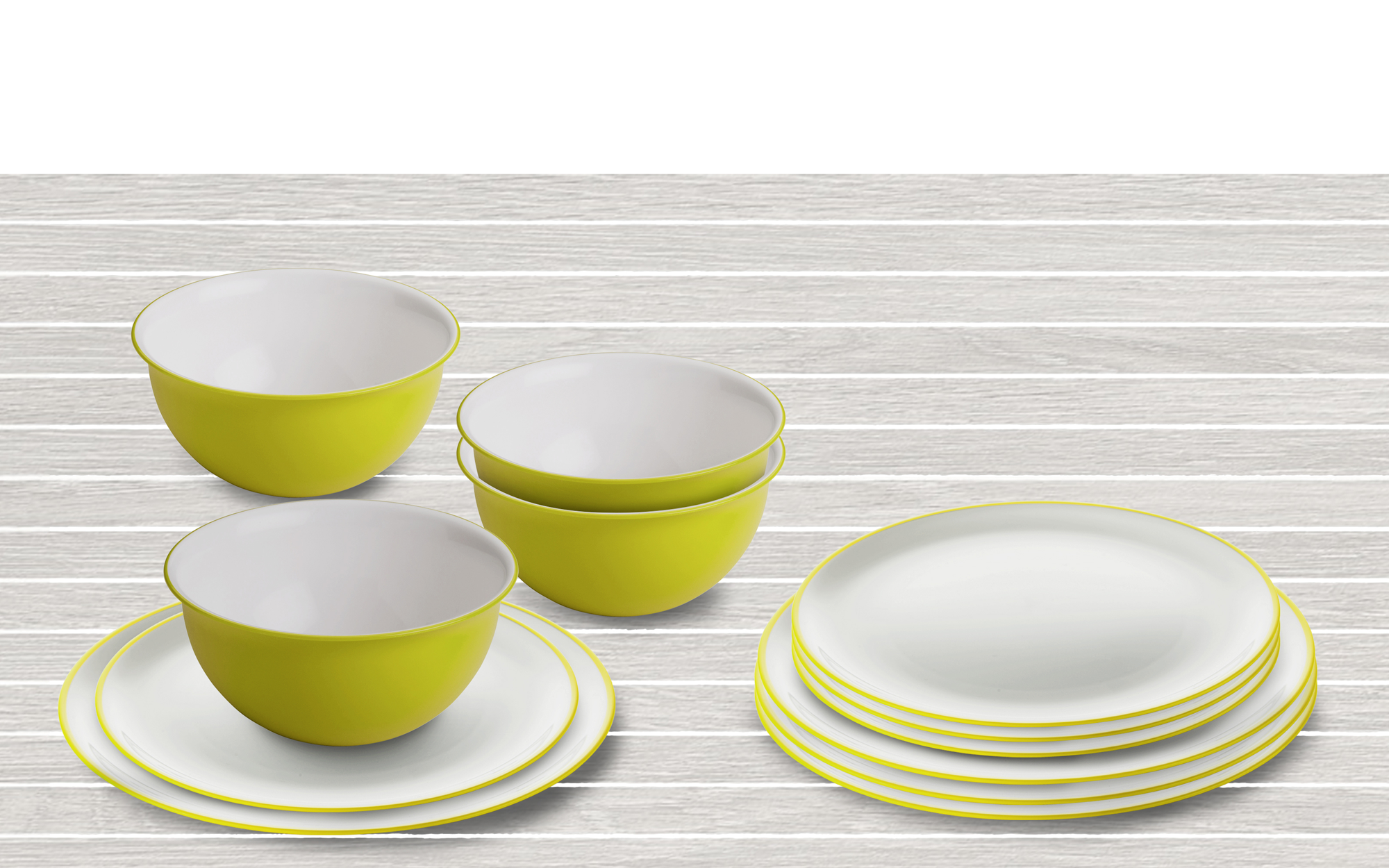 Omada Essgeschirrset mit Müslischüssel 12 teilig lime green