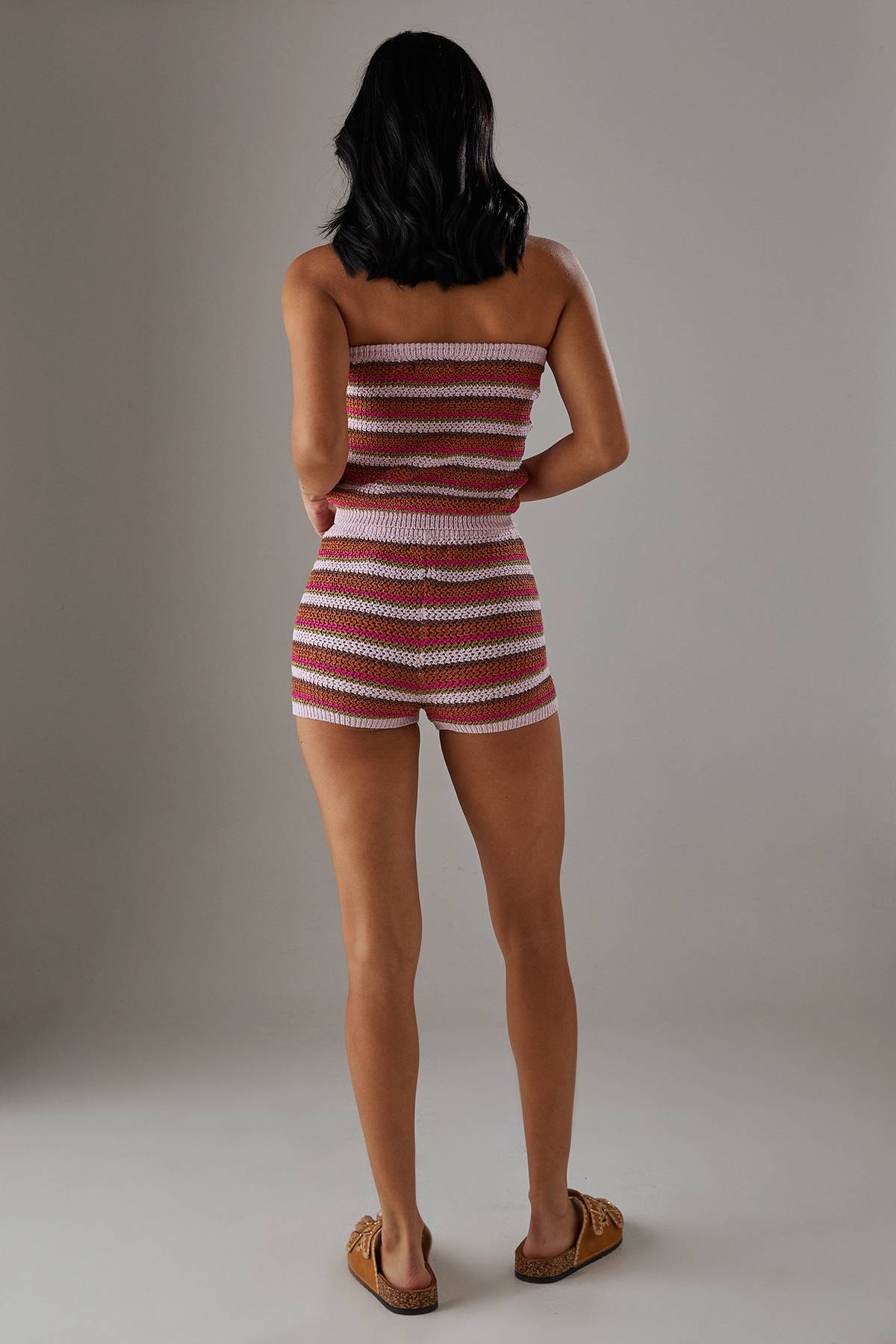 Warehouse Haut Bandeau Rayé en Maille