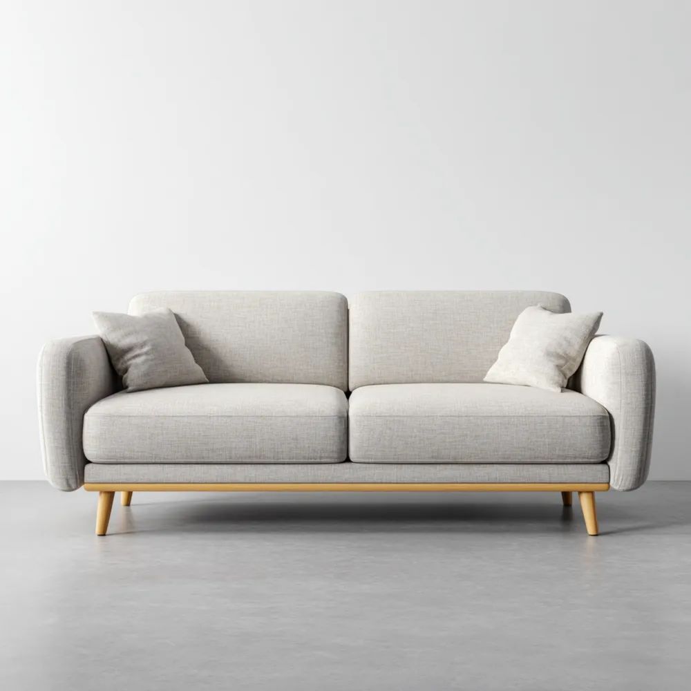 2-Sitzer-Sofa Stoff 150x85x75 cm - Hellgrau - Skandinavisches Design