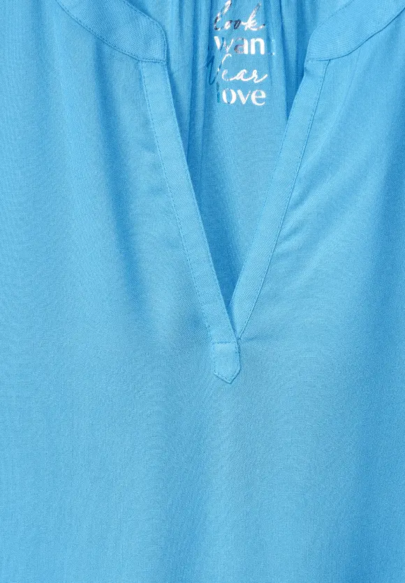 Viskose Long Blusenshirt - splash blue