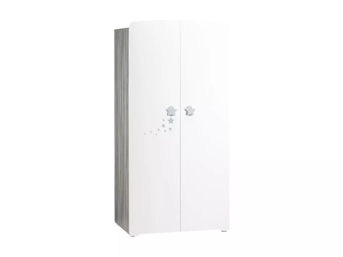 Armoire 2 portes bébé 175x85x56cm en bois blanc