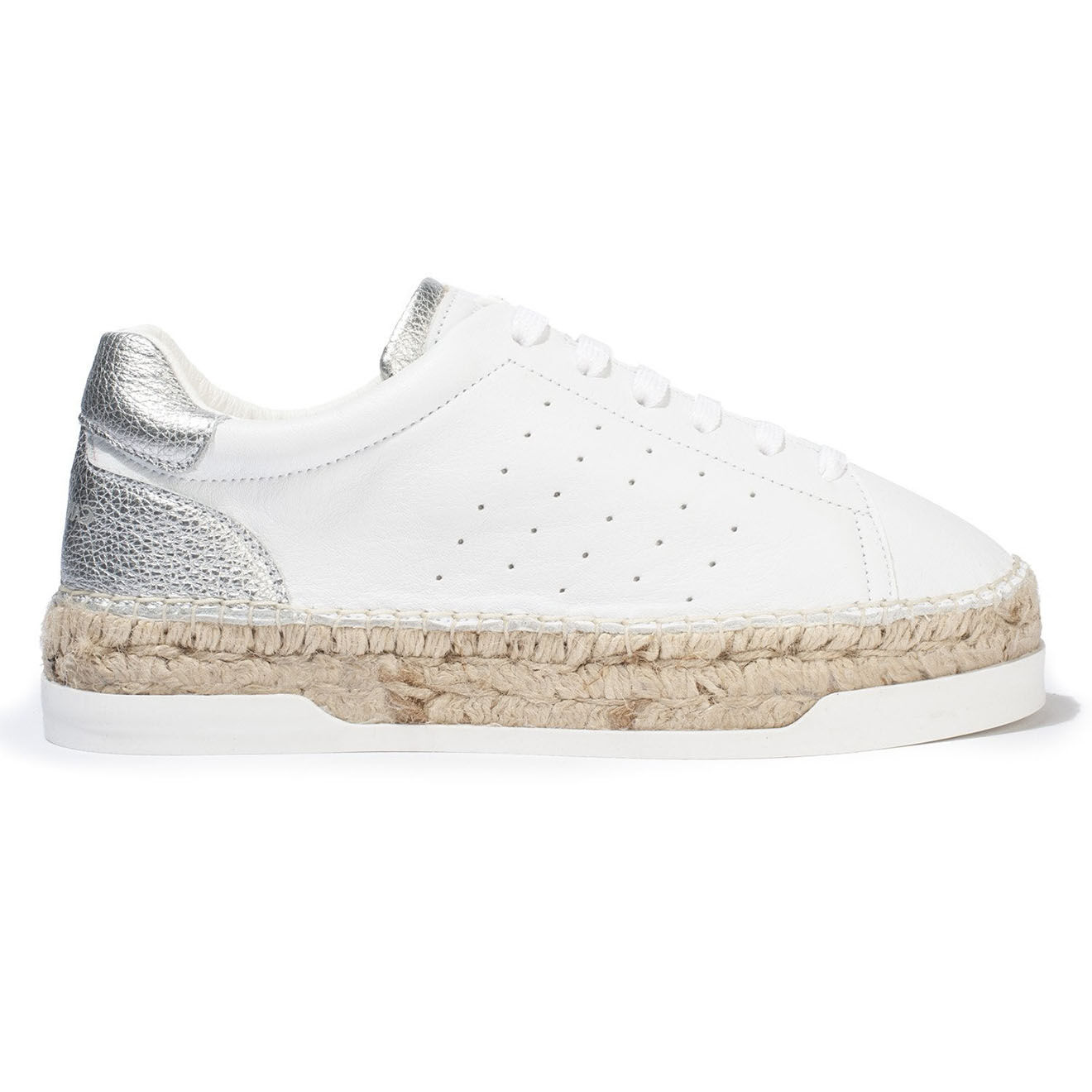 Canal Saint Martin Baskets espadrilles en Cuir Lancry Queen argentées