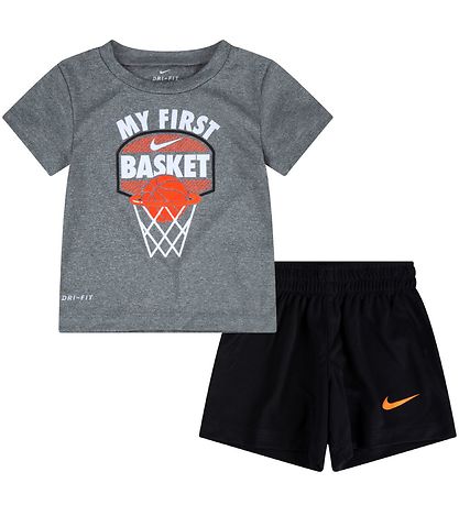 Nike Shortss?t - T-shirt/Shorts - My First Basket - Sort/Gr?