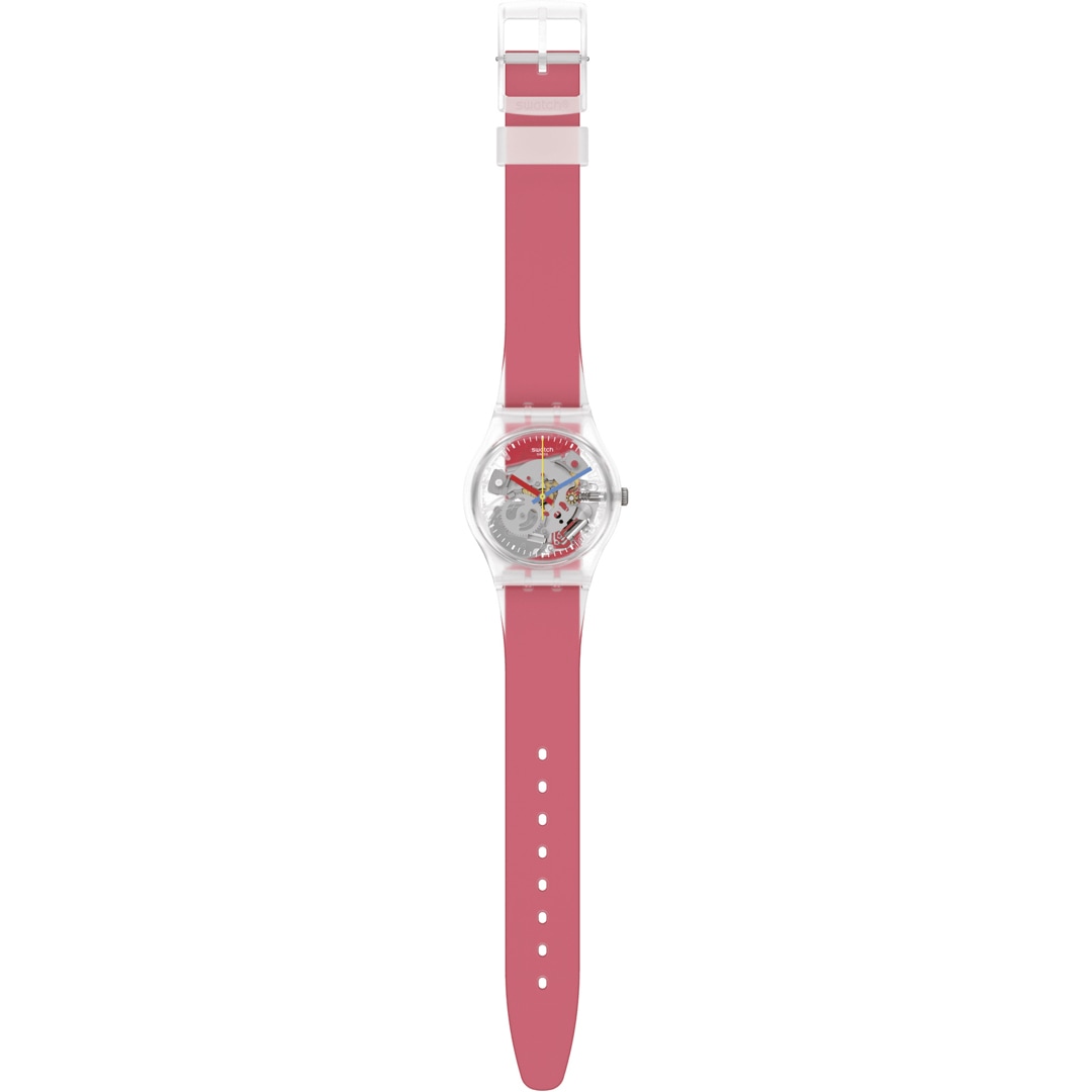 Swatch Original 34 Clearly Red Striped