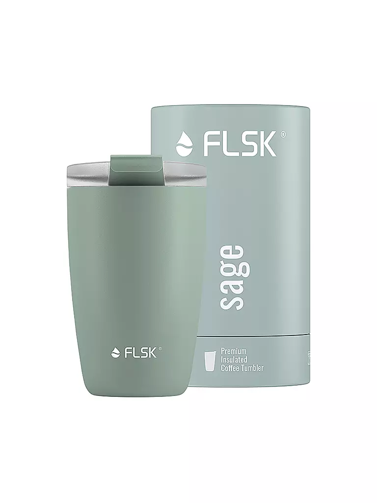 FLSK Isolierbecher - Thermosbecher CUP Coffee to go-Becher 0,35l Sage dunkelgrün