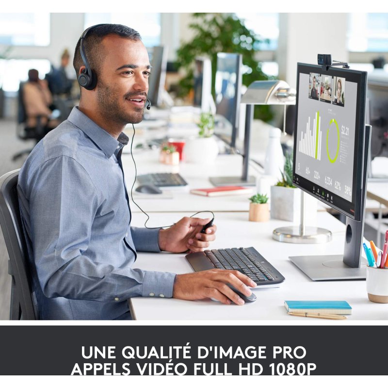 Logitech 960-001055 webcam 3 MP 1920 x 1080 pixels USB Noir