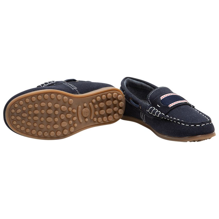 Chaussures bateau à galon fantaisie - Bleu marine