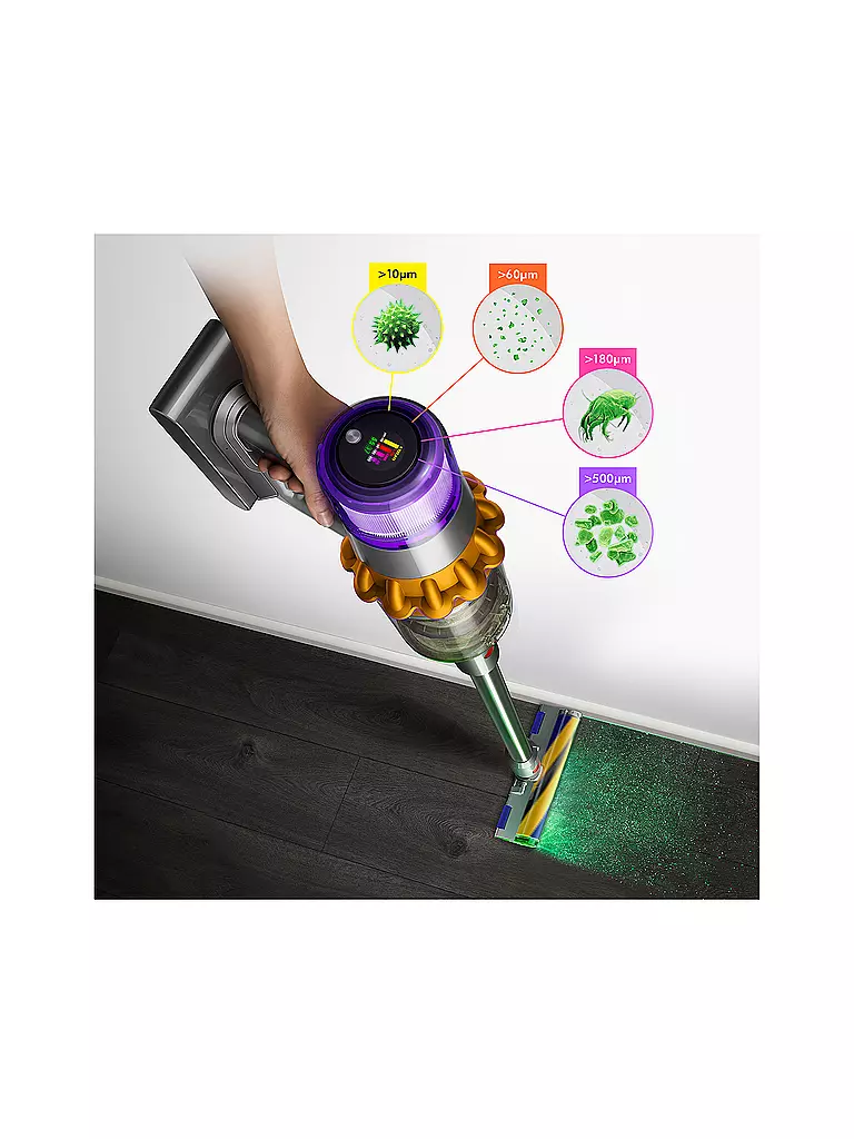DYSON Staubsauger V15 DETECT ABSOLUTE Nickel/Gelb silber