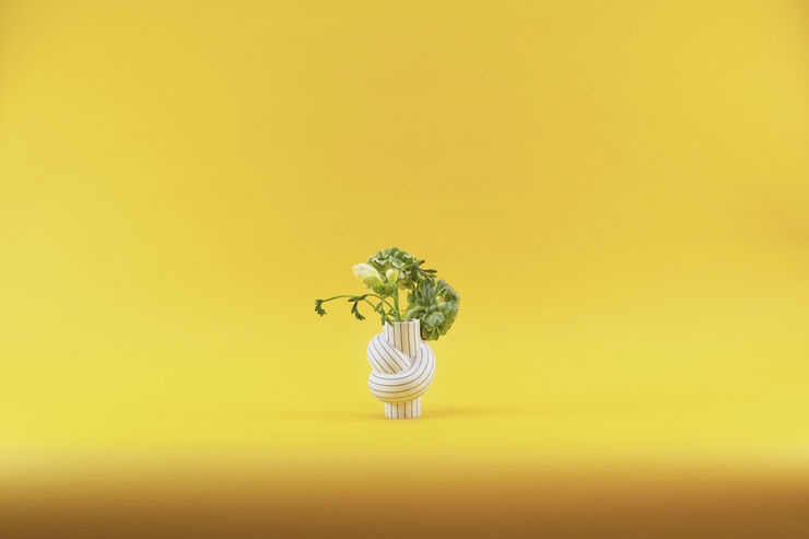 Rosenthal Vase 12cm, Apple, Node Stripes Hvid