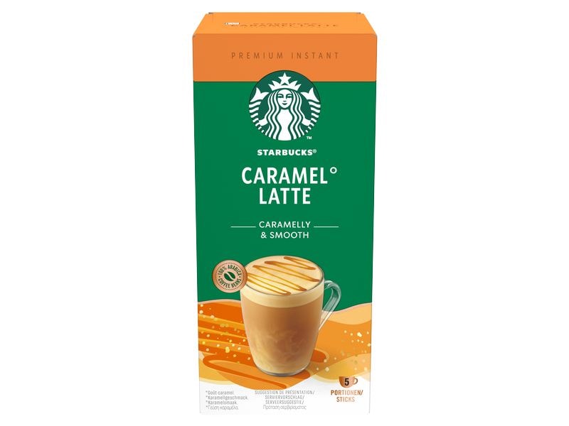 Starbucks Instant Kaffee Caramel Latte 5 Stück Getränkepulver mit löslichem Kaffee. Karamellgeschmack