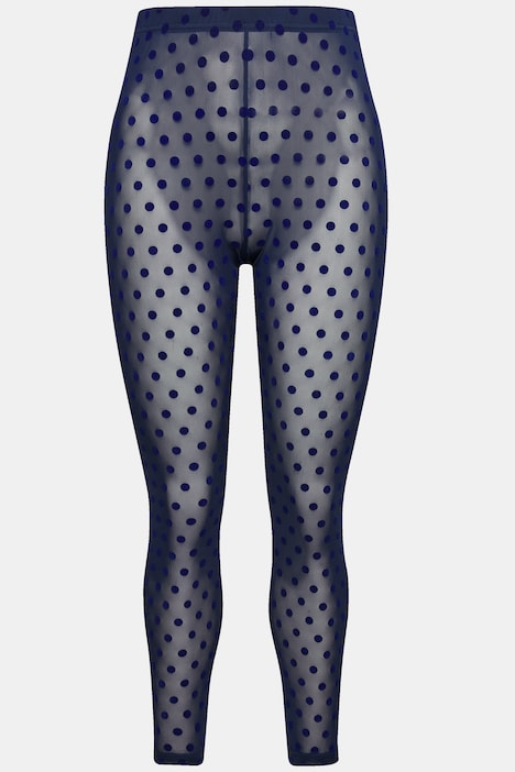 Strumpf-Leggings, Mesh, Flock-Punkte