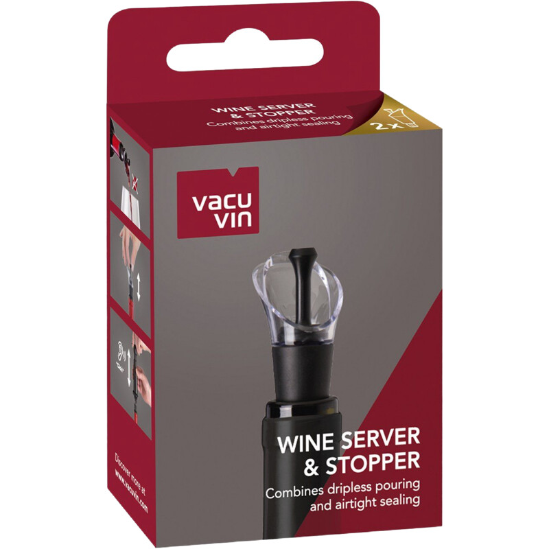 Vacu Vin Wine server & stopper zwart