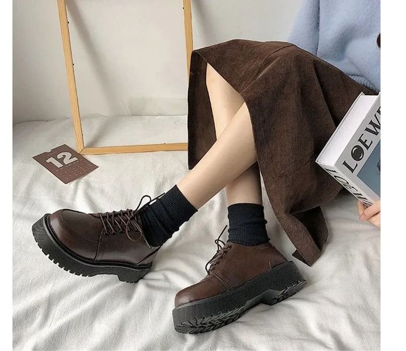 Inocha - Oxford veterschoenen met plateauzool