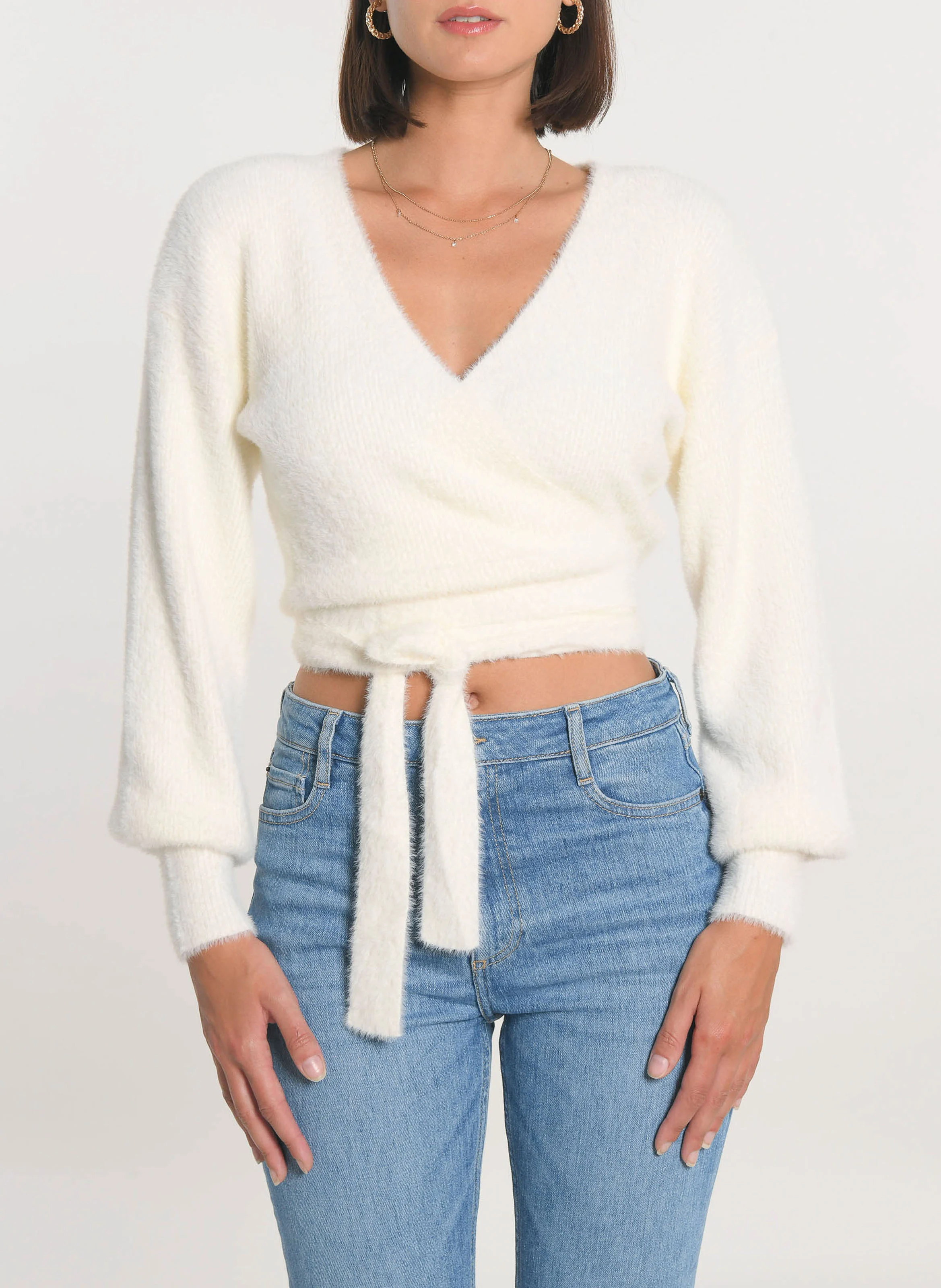 MYLO - Gilet droit en maille | Blanc